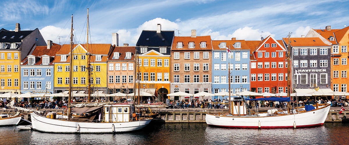 The Nyhavn District in Copenhagen, Denmark
